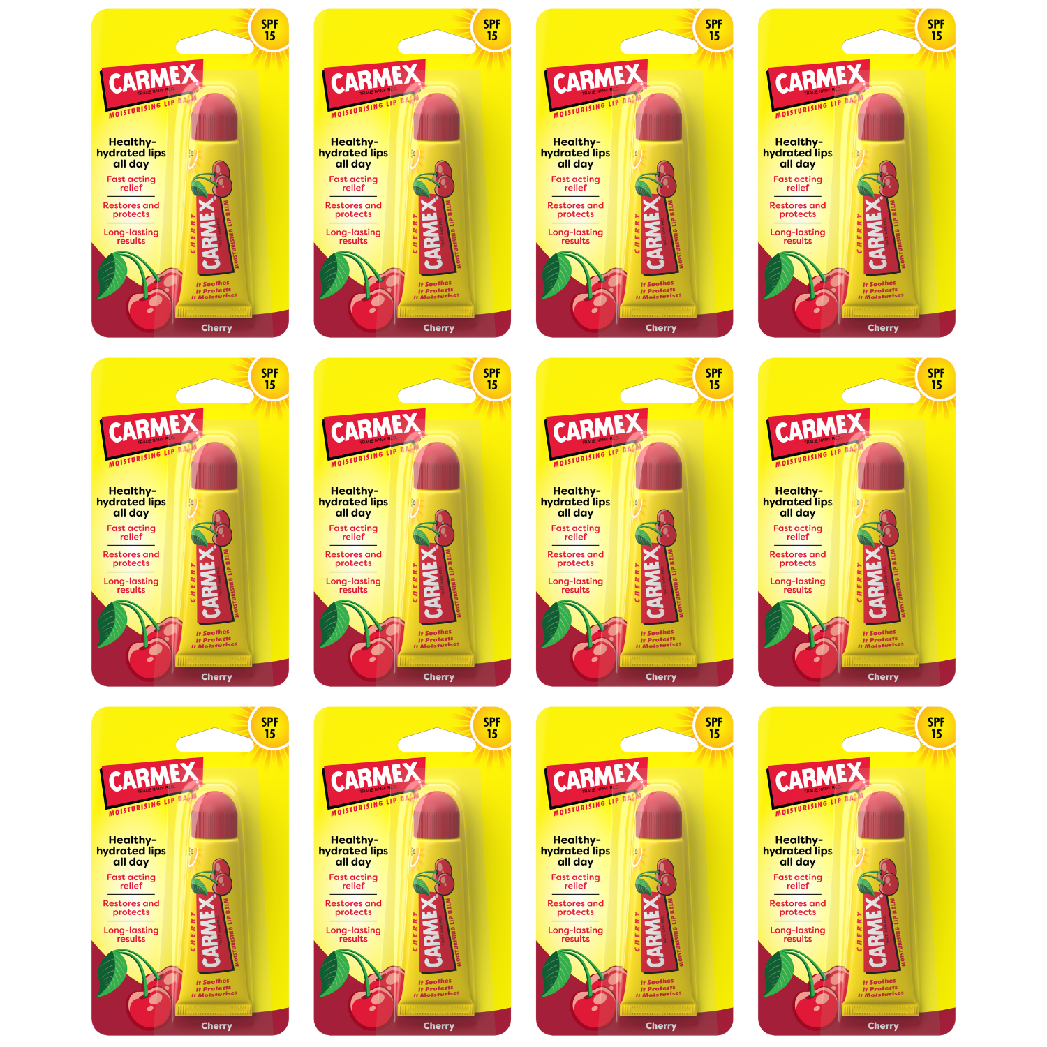 Pack of 12 - CARMEX Cherry Tube